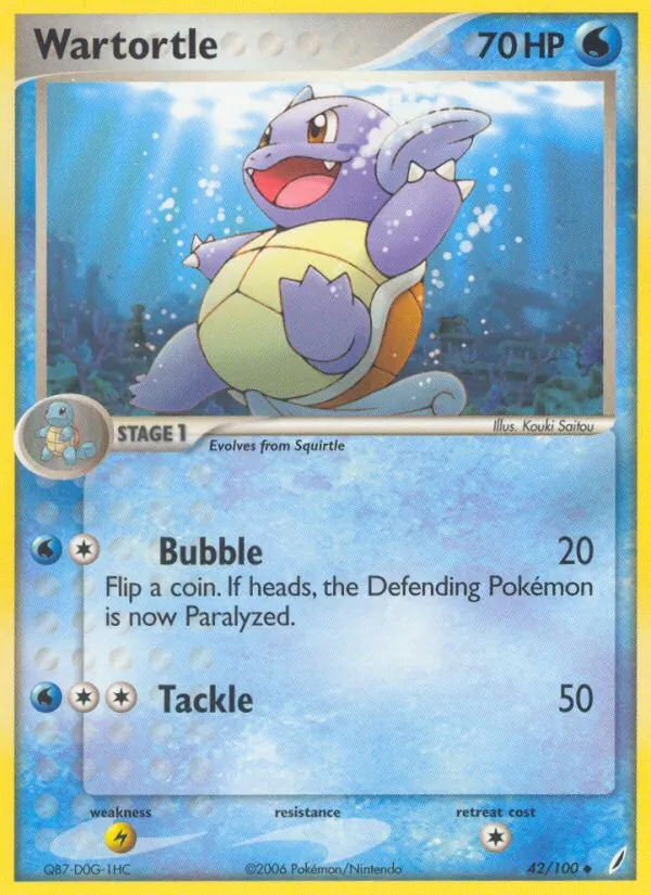 Wartortle — Crystal Guardians #42 (Pokémon TCG card)