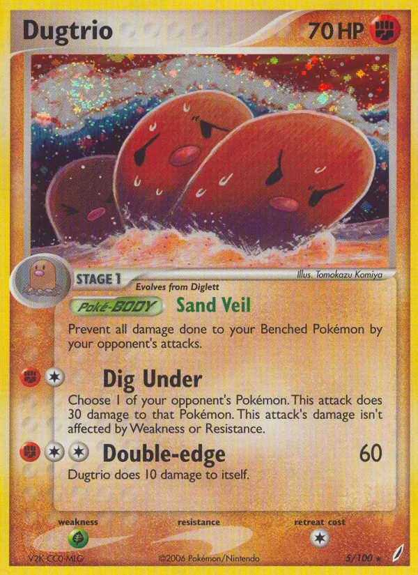 Dugtrio — Crystal Guardians #5 (Pokémon TCG card)