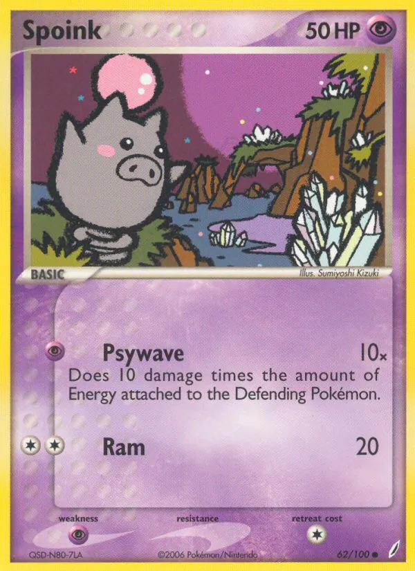 Spoink — Crystal Guardians #62 (Pokémon TCG card)
