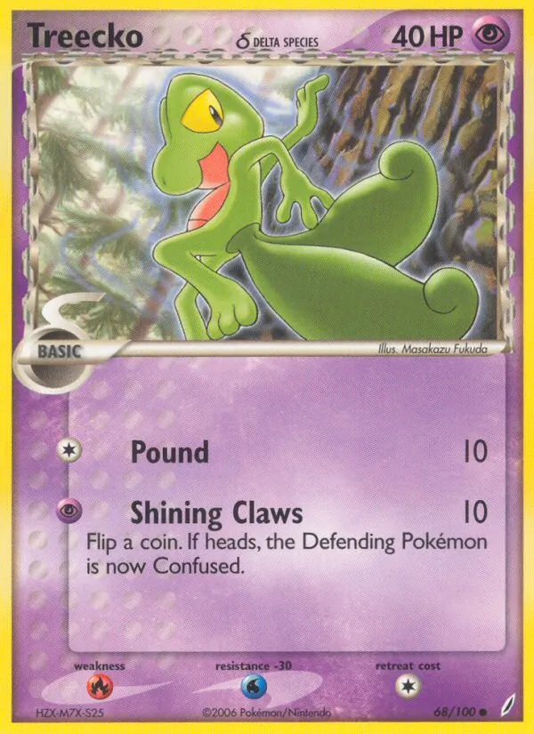 Treecko δ — Crystal Guardians #68 (Pokémon TCG card)