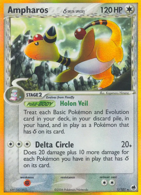 Ampharos δ — Dragon Frontiers #1 (Pokémon TCG card)
