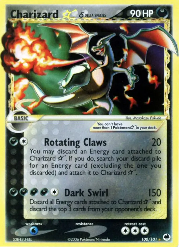 Charizard ☆ δ — Dragon Frontiers #100 (Pokémon TCG card)