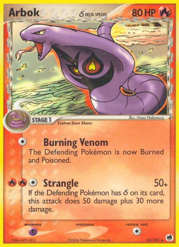 Arbok δ — Dragon Frontiers #13 (Pokémon TCG card)