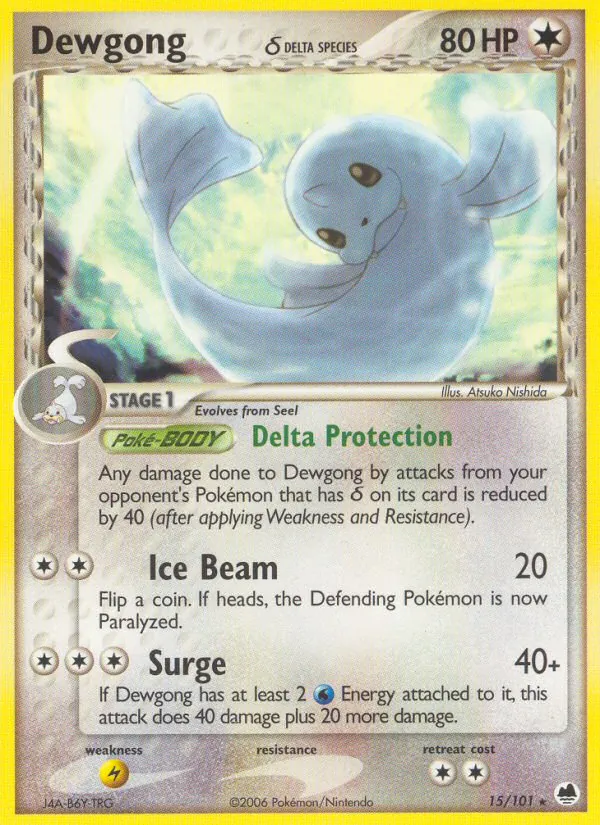 Dewgong δ — Dragon Frontiers #15 (Pokémon TCG card)