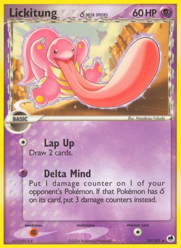 Lickitung δ — Dragon Frontiers #19 (Pokémon TCG card)