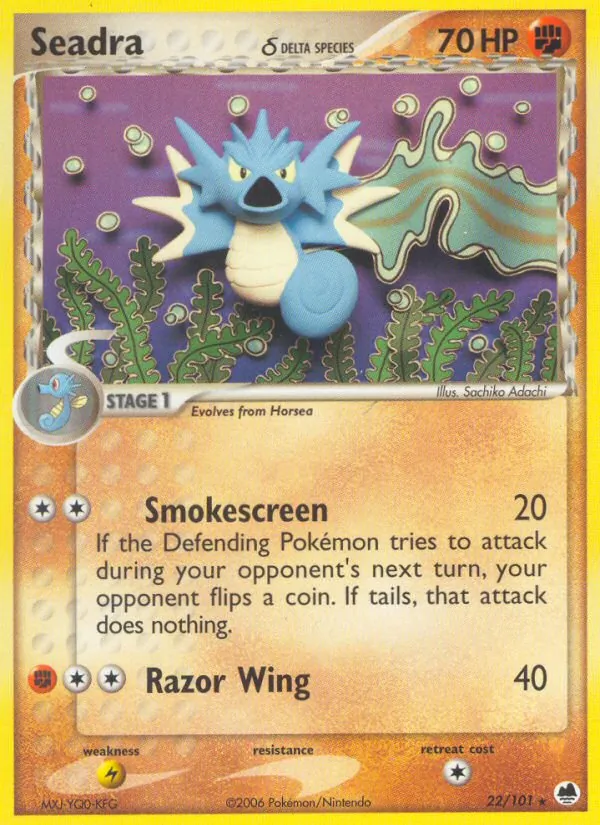 Seadra δ — Dragon Frontiers #22 (Pokémon TCG card)