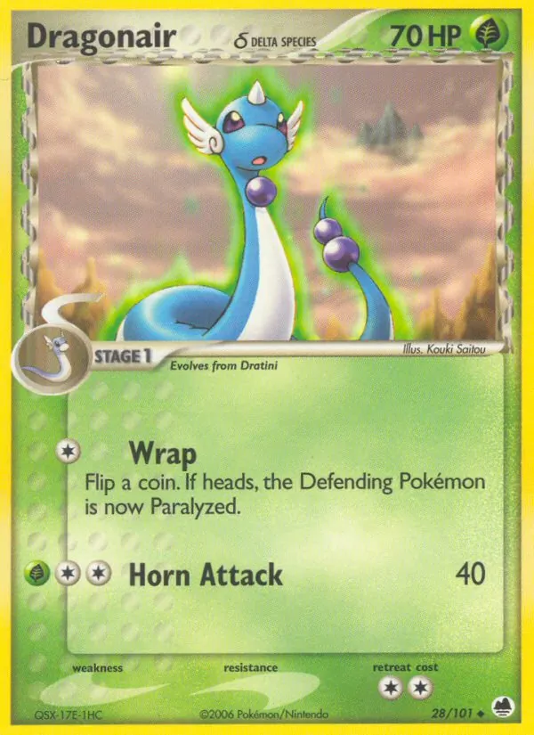 Dragonair δ — Dragon Frontiers #28 (Pokémon TCG card)