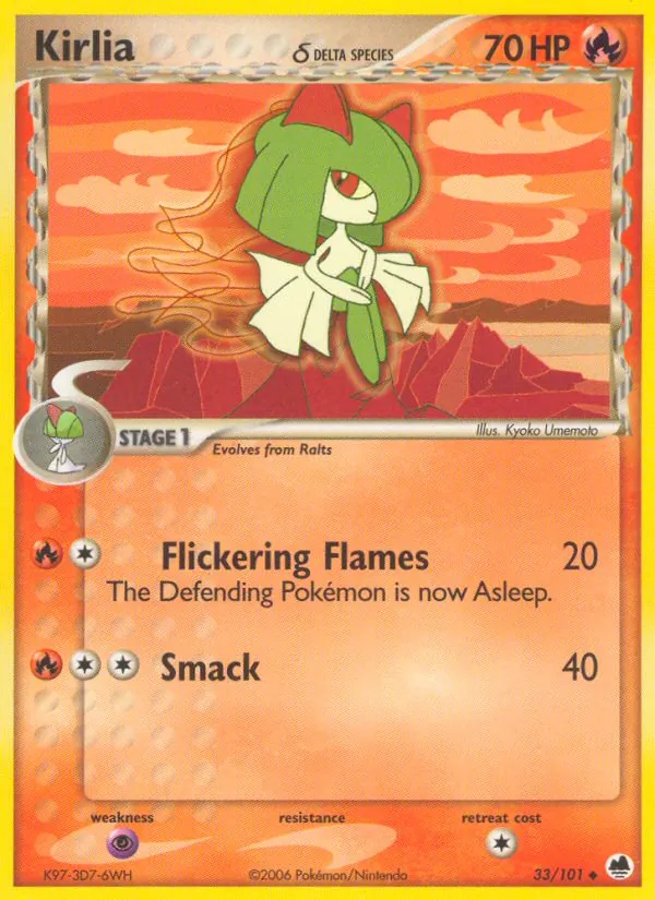Kirlia δ — Dragon Frontiers #33 (Pokémon TCG card)