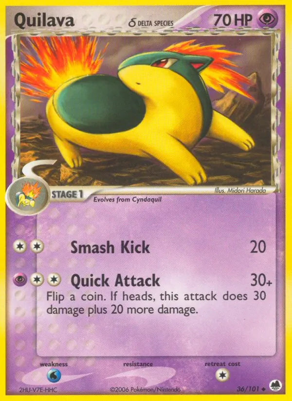 Quilava δ — Dragon Frontiers #36 (Pokémon TCG card)