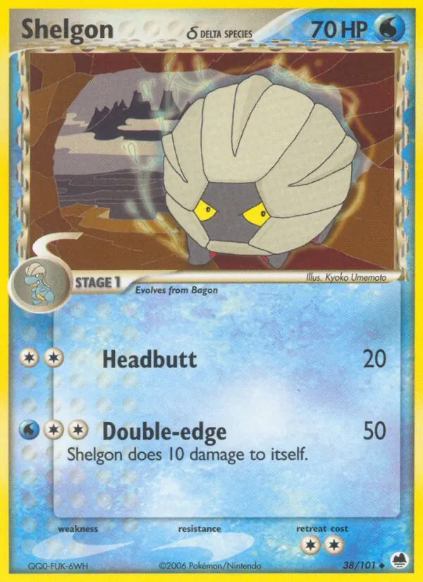 Shelgon δ — Dragon Frontiers #38 (Pokémon TCG card)