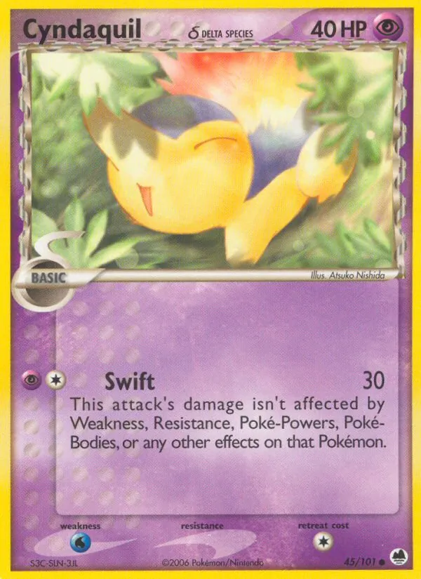 Cyndaquil δ — Dragon Frontiers #45 (Pokémon TCG card)