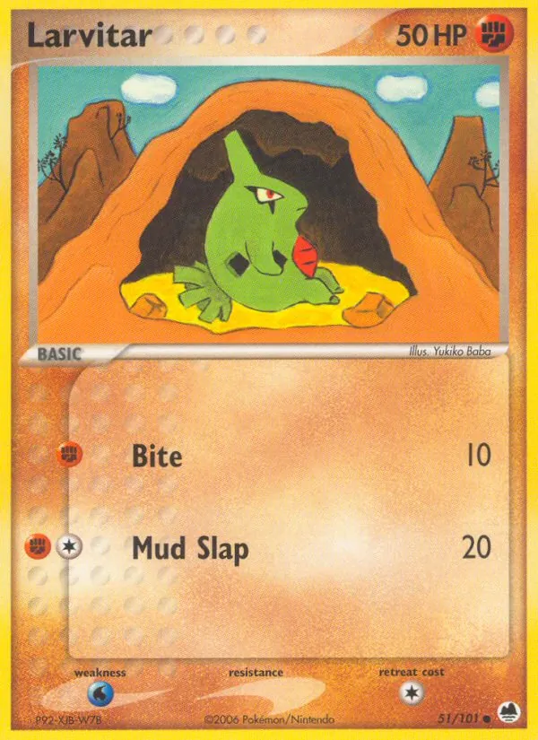 Larvitar — Dragon Frontiers #51 (Pokémon TCG card)
