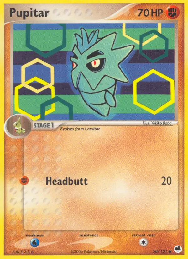 Pupitar — Dragon Frontiers #58 (Pokémon TCG card)