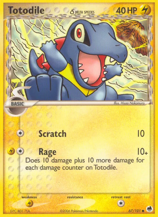 Totodile δ — Dragon Frontiers #67 (Pokémon TCG card)