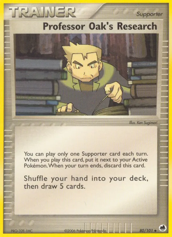 Professor Oak's Research — Dragon Frontiers #80 (Pokémon TCG card)