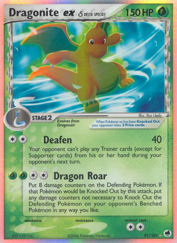 Dragonite ex δ — Dragon Frontiers #91 (Pokémon TCG card)
