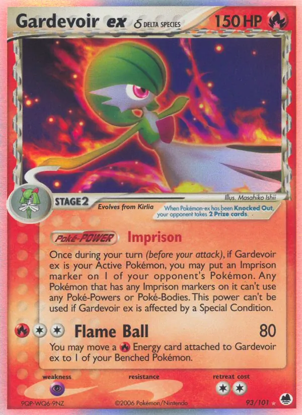 Gardevoir ex δ — Dragon Frontiers #93 (Pokémon TCG card)