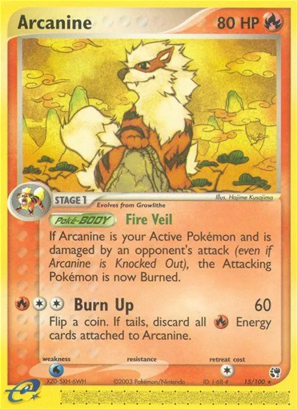 Arcanine — Sandstorm #15 (Pokémon TCG card)