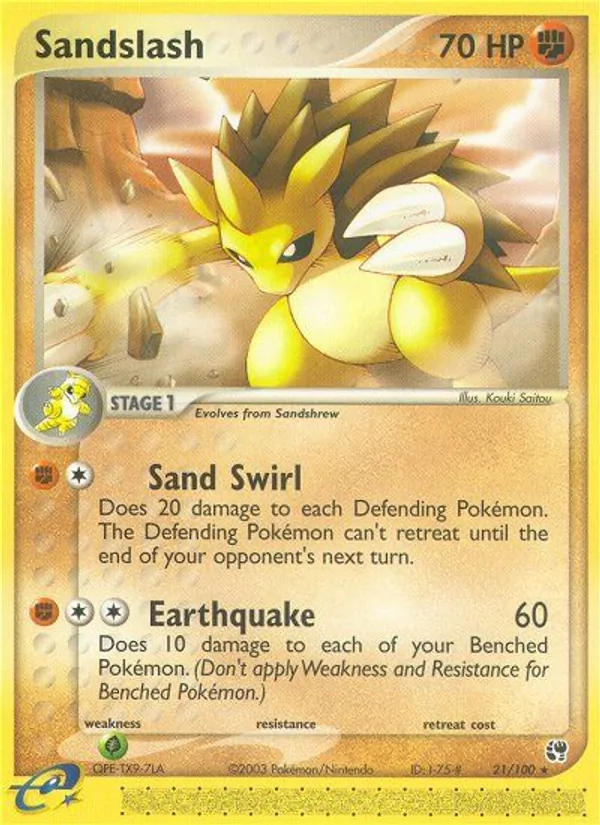 Sandslash — Sandstorm #21 (Pokémon TCG card)