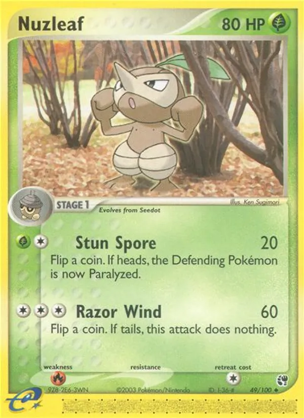 Nuzleaf — Sandstorm #49 (Pokémon TCG card)