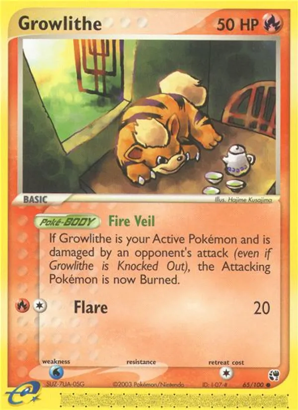 Growlithe — Sandstorm #65 (Pokémon TCG card)