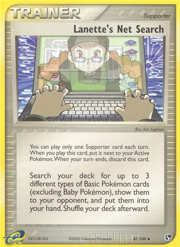 Lanette's Net Search — Sandstorm #87 (Pokémon TCG card)