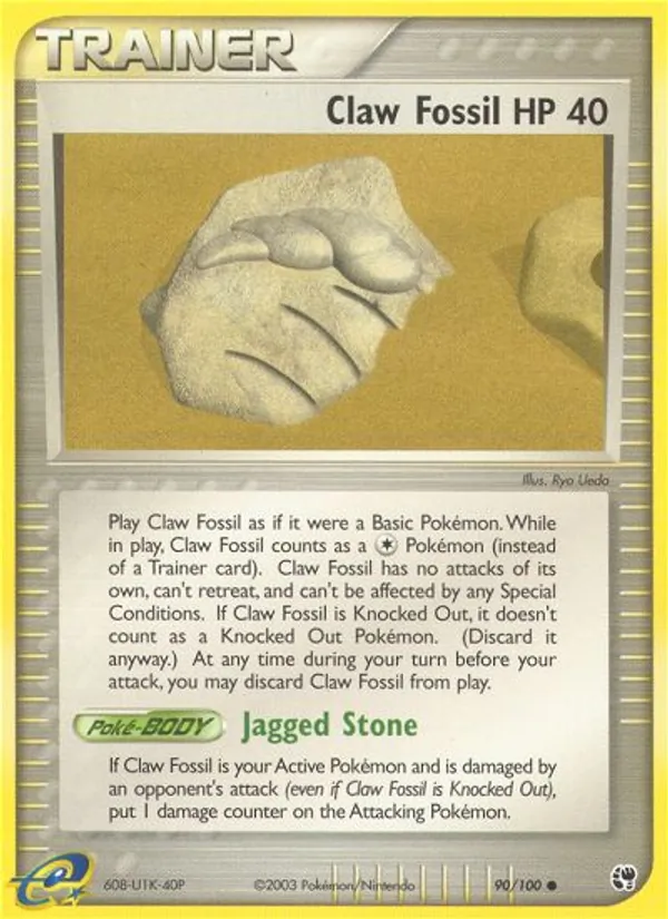Claw Fossil — Sandstorm #90 (Pokémon TCG card)