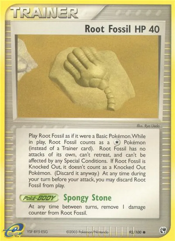 Root Fossil — Sandstorm #92 (Pokémon TCG card)