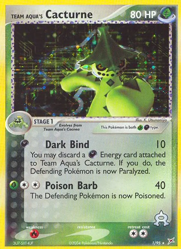 Team Aqua's Cacturne — Team Magma vs Team Aqua #1 (Pokémon TCG card)