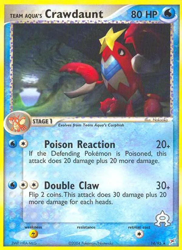 Team Aqua's Crawdaunt — Team Magma vs Team Aqua #14 (Pokémon TCG card)