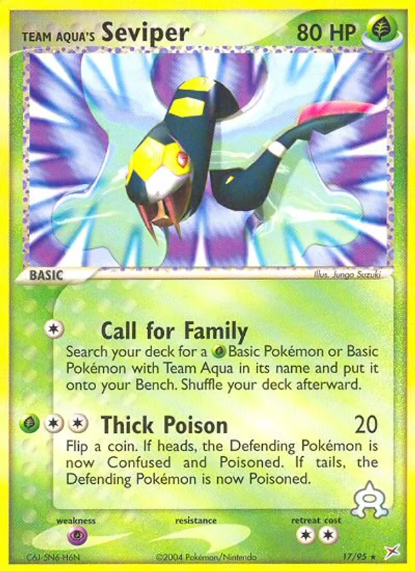 Team Aqua's Seviper — Team Magma vs Team Aqua #17 (Pokémon TCG card)