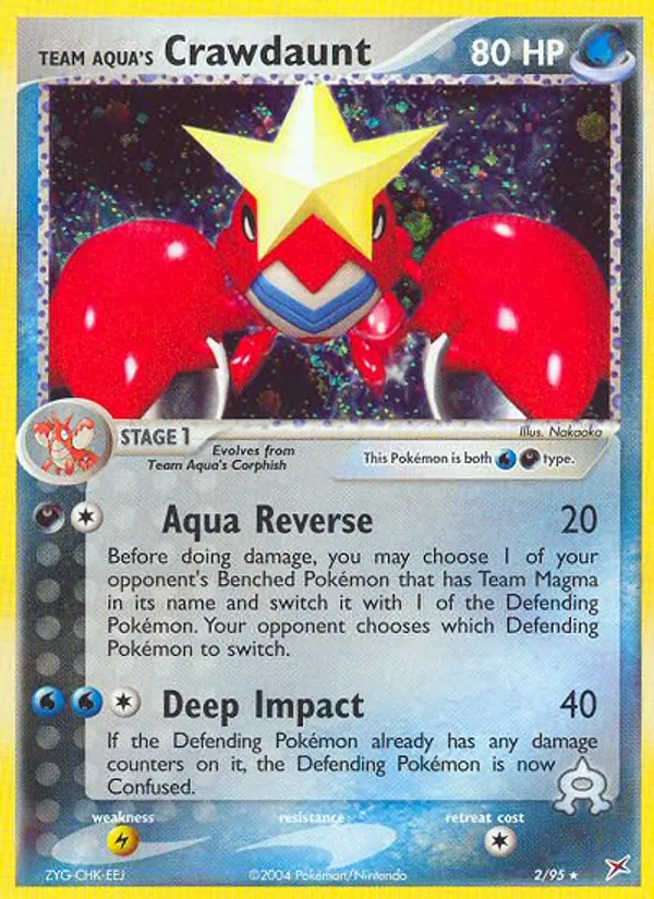 Team Aqua's Crawdaunt — Team Magma vs Team Aqua #2 (Pokémon TCG card)