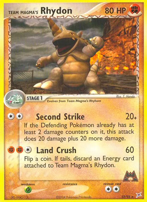 Team Magma's Rhydon — Team Magma vs Team Aqua #22 (Pokémon TCG card)