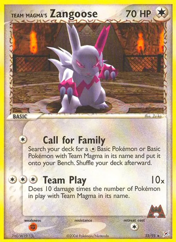Team Magma's Zangoose — Team Magma vs Team Aqua #23 (Pokémon TCG card)