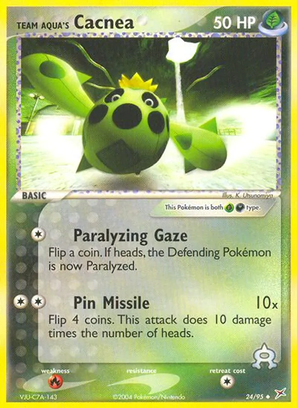 Team Aqua's Cacnea — Team Magma vs Team Aqua #24 (Pokémon TCG card)
