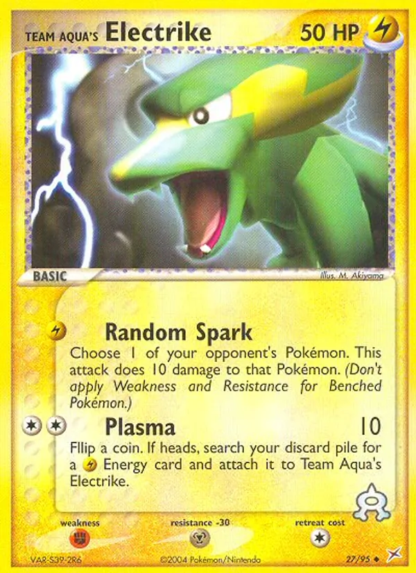 Team Aqua's Electrike — Team Magma vs Team Aqua #27 (Pokémon TCG card)