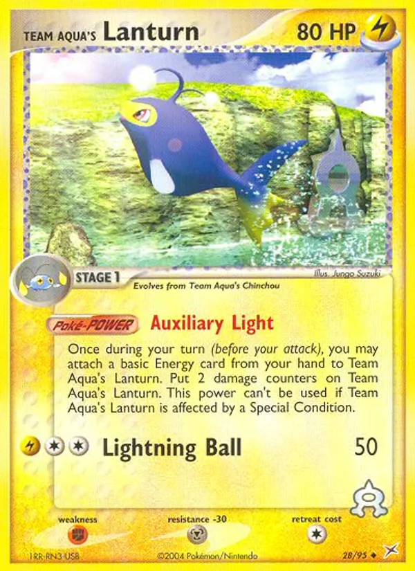 Team Aqua's Lanturn — Team Magma vs Team Aqua #28 (Pokémon TCG card)
