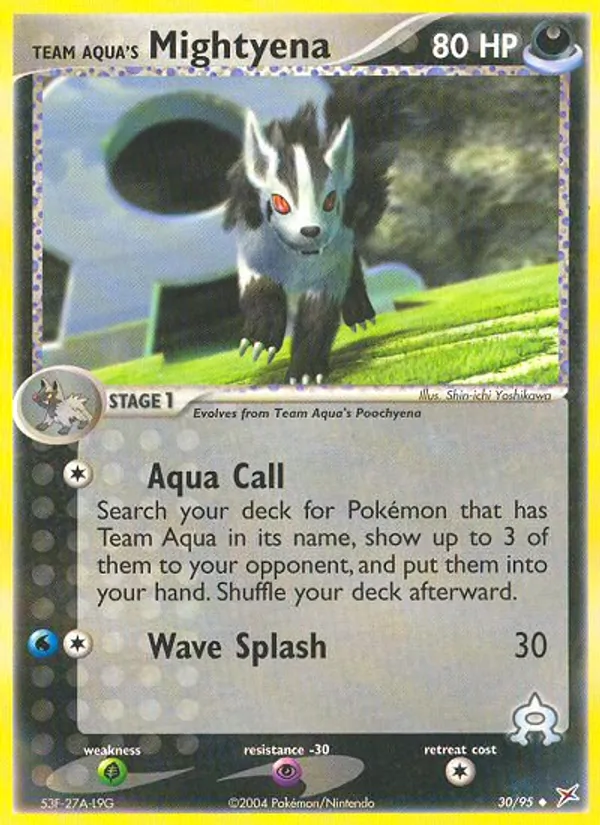 Team Aqua's Mightyena — Team Magma vs Team Aqua #30 (Pokémon TCG card)