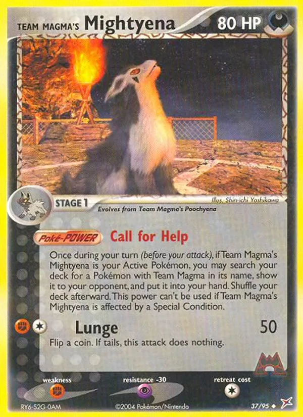 Team Magma's Mightyena — Team Magma vs Team Aqua #37 (Pokémon TCG card)