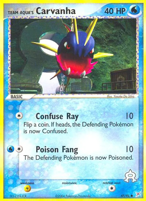 Team Aqua's Carvanha — Team Magma vs Team Aqua #47 (Pokémon TCG card)
