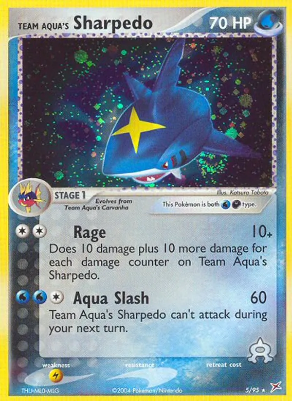 Team Aqua's Sharpedo — Team Magma vs Team Aqua #5 (Pokémon TCG card)