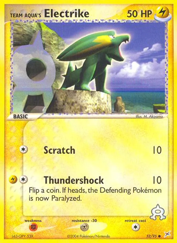 Team Aqua's Electrike — Team Magma vs Team Aqua #52 (Pokémon TCG card)