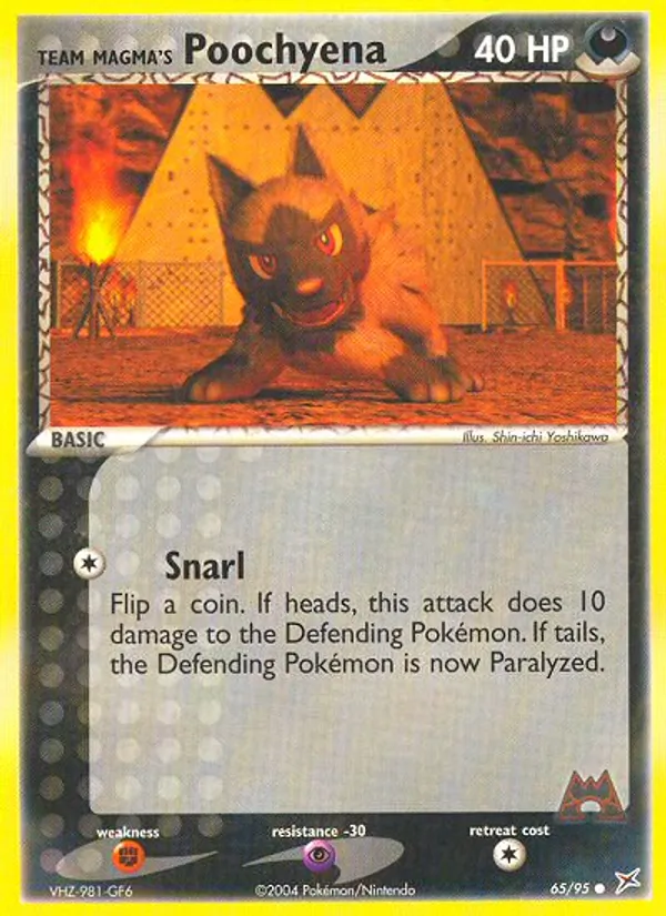 Team Magma's Poochyena — Team Magma vs Team Aqua #65 (Pokémon TCG card)