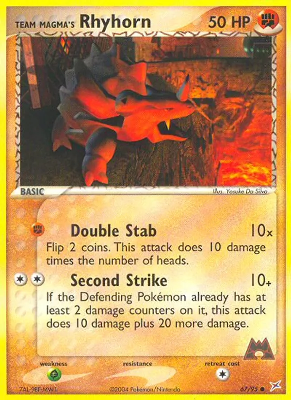 Team Magma's Rhyhorn — Team Magma vs Team Aqua #67 (Pokémon TCG card)