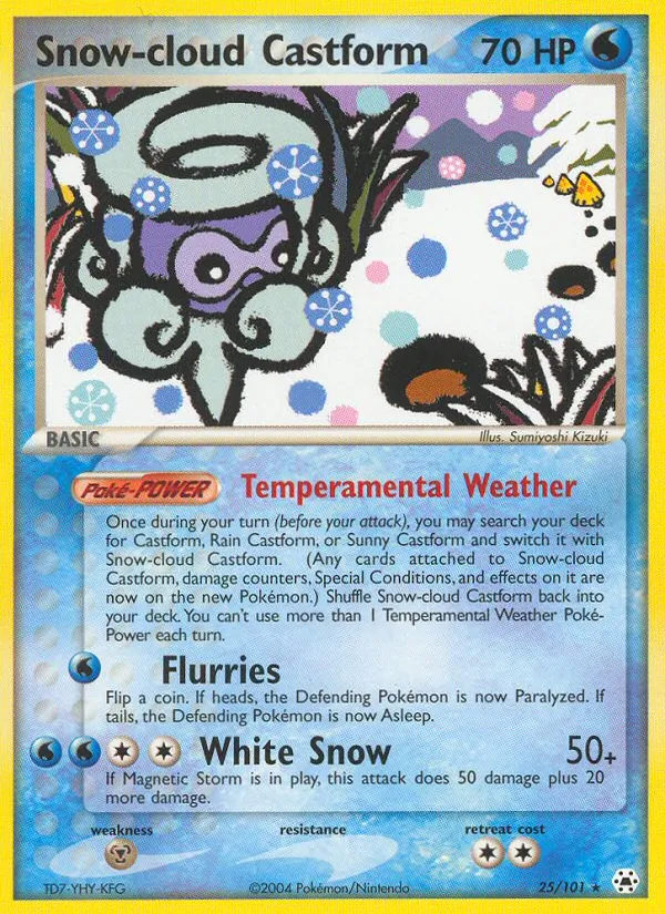 Snow-cloud Castform — Hidden Legends #25 (Pokémon TCG card)