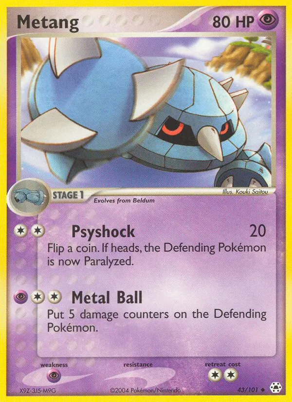Metang — Hidden Legends #43 (Pokémon TCG card)