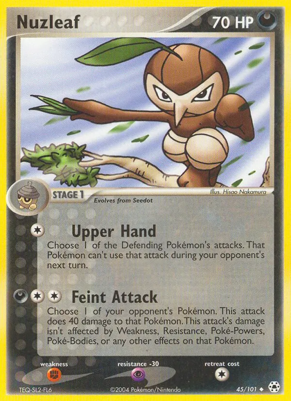 Nuzleaf — Hidden Legends #45 (Pokémon TCG card)