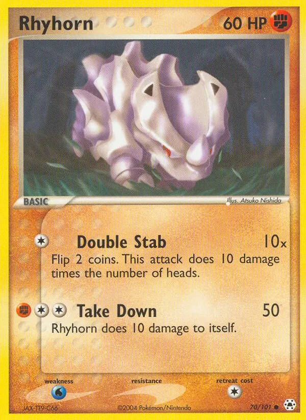Rhyhorn — Hidden Legends #70 (Pokémon TCG card)