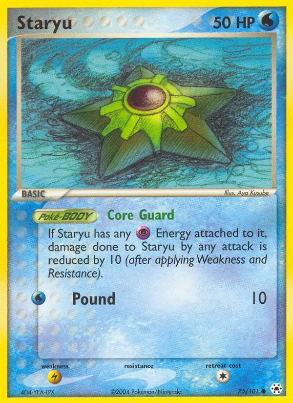 Staryu — Hidden Legends #75 (Pokémon TCG card)