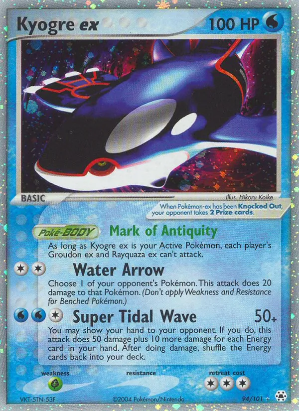 Kyogre ex — Hidden Legends #94 (Pokémon TCG card)